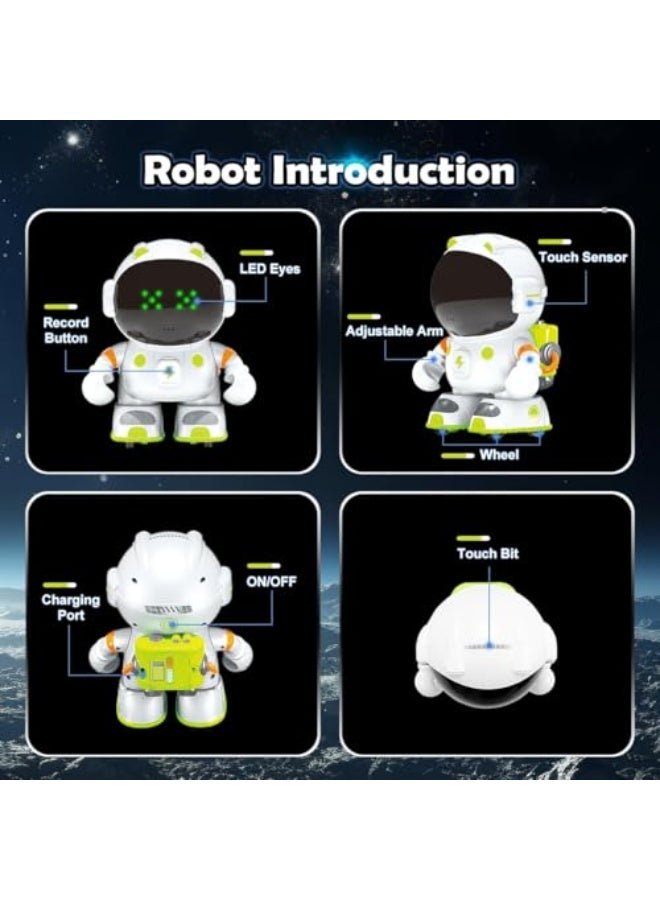 Robots Toys for Kids, Rechargeable Interactive Talking Smart Toy Robot for Boys Girls Age 2 3 4+ with Touch Sense, Voice Control, Record, Dance, Sing, Toddlers Christmas Birthday Gift Toys  - Image 2