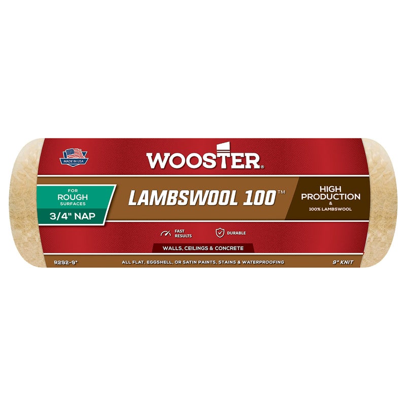 Wooster Brush R2929 Lambswool 100 Roller Cover 34Inch Nap 9Inch