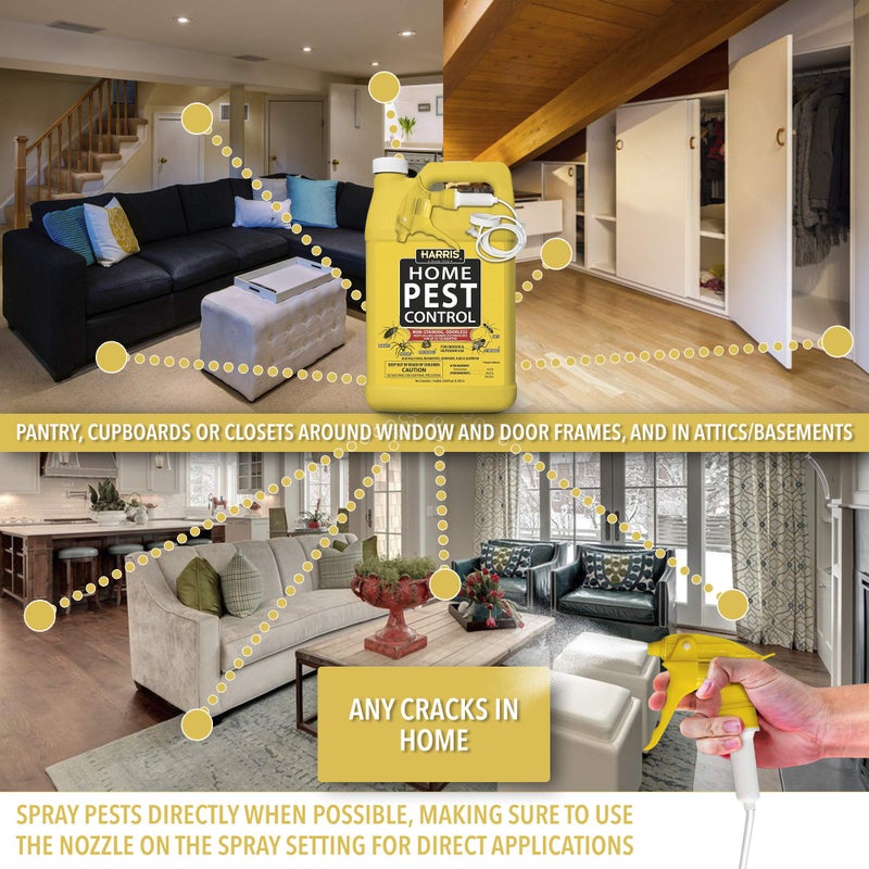 Harris Home Insect Killer, Liquid Gallon Spray with Odorless and Non Staining Residual Formula - Kills Ants, Roaches, Spiders, Fleas, Mosquitos, Moths, Scorpions, Flies and Silverfish - Image 4