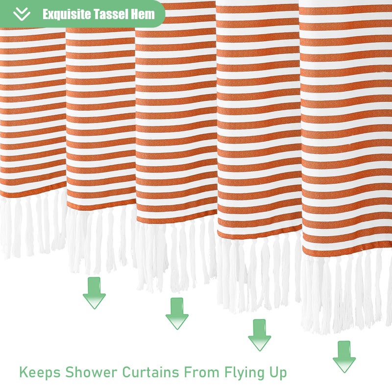 Dynamene Orange Fabric Surtain Surtain Farmhouse Boho Strapaled Tassel Startain for Bathroom Bohemian Sender Suppor - Image 4