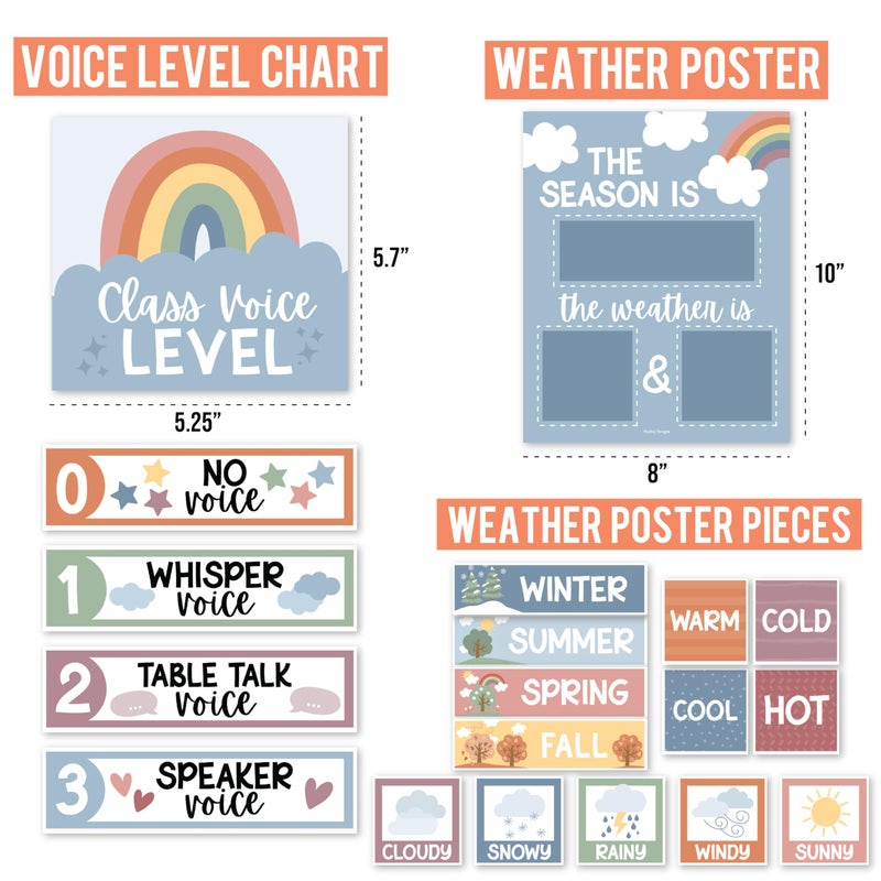 Hadley Designs Classroom Calendar Set Bulletin Board Decorations - School Calendar for Classroom Elementary, Preschool Must Haves, Homeschool & Daycare Essentials, Boho Teacher Calendars - Image 4