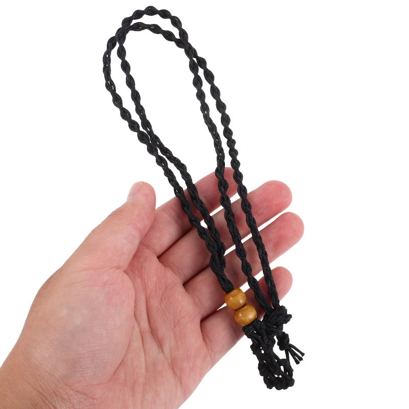 💍 ٤ قطع قلادة بسلسلة قابلة للتعديل مع حامل حجر طبيعي أسود وكريستال - Image 2
