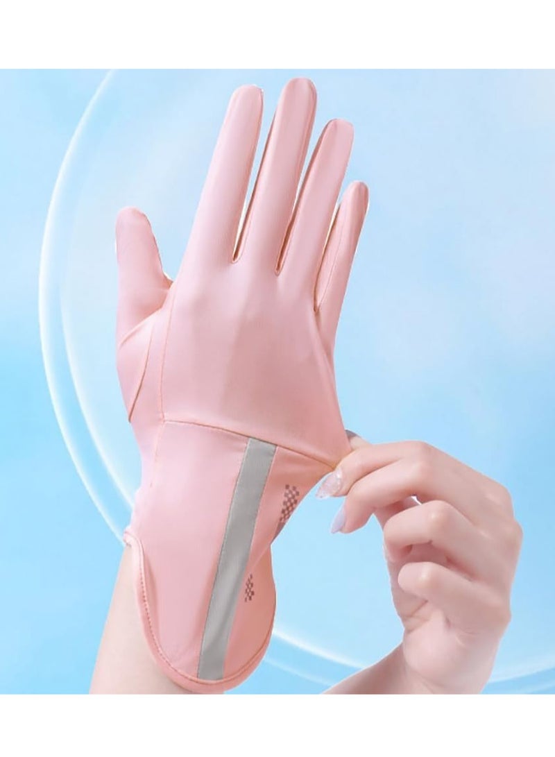 VIUAUAX Ice silk sunscreen gloves women wholesale touchable nylon ladies sumMens Women Driving Gloves Summer UV Sun Protection Gloves Non-Slip Touchscreen Ice-Silk Sunblock Gloves for Cycling Ridingmer ice silk sunscreen gloves breathable - Image 2
