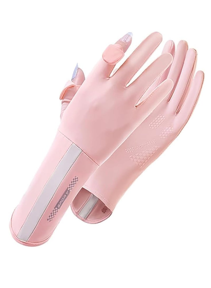 VIUAUAX Ice silk sunscreen gloves women wholesale touchable nylon ladies sumMens Women Driving Gloves Summer UV Sun Protection Gloves Non-Slip Touchscreen Ice-Silk Sunblock Gloves for Cycling Ridingmer ice silk sunscreen gloves breathable - Image 1
