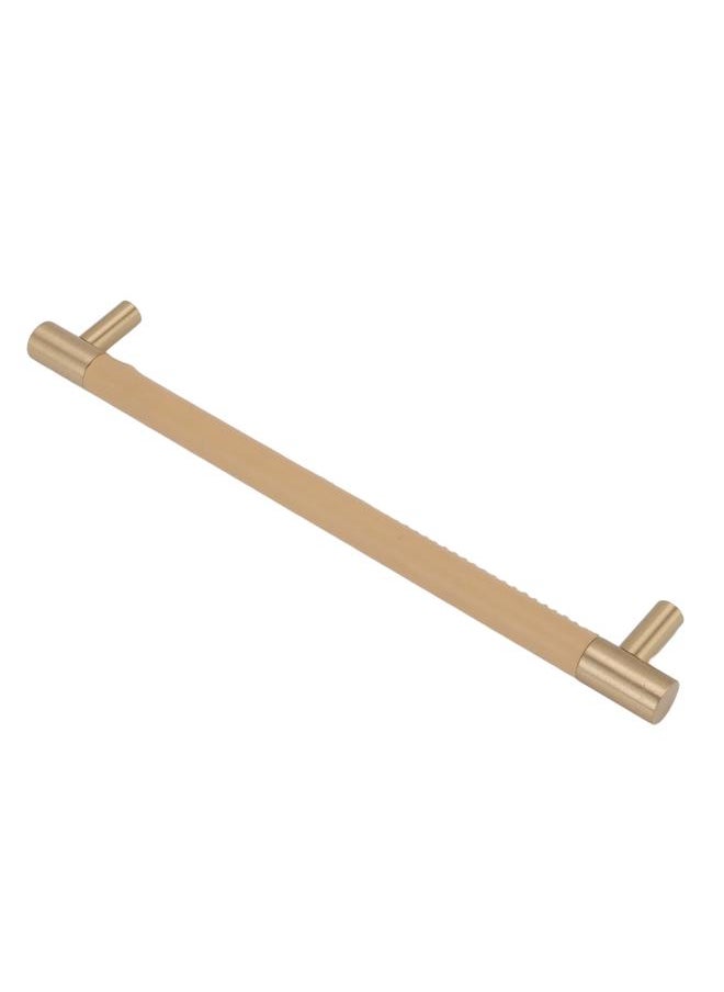 Thoraya Cabinet Door Handle 224MM Hole Pitch Leather Brass Light Luxury Cupboard Bar Pull Handle for Home Wardrobe Drawer Beige  - Image 1
