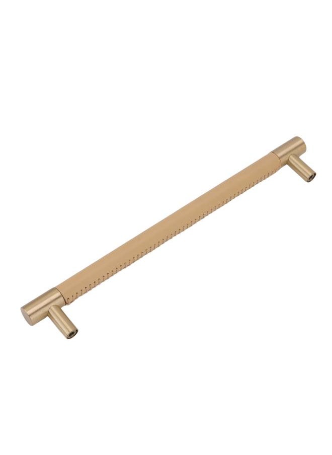 Thoraya Cabinet Door Handle 224MM Hole Pitch Leather Brass Light Luxury Cupboard Bar Pull Handle for Home Wardrobe Drawer Beige  - Image 4