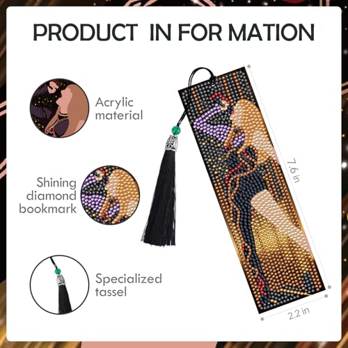 INCOK Singer Diamond Art Bookmarks - 6 Pcs DIY Pop Star Diamond Painting Bookmarks Kits Aesthetic Art Craft Festival Holiday Birthday Gift for Book Lovers Adult Beginners Fans Music Lover - Image 3