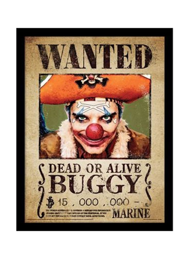 ABYstyle ABYstyle One Piece Live Action Buggy Wanted Poster Framed 