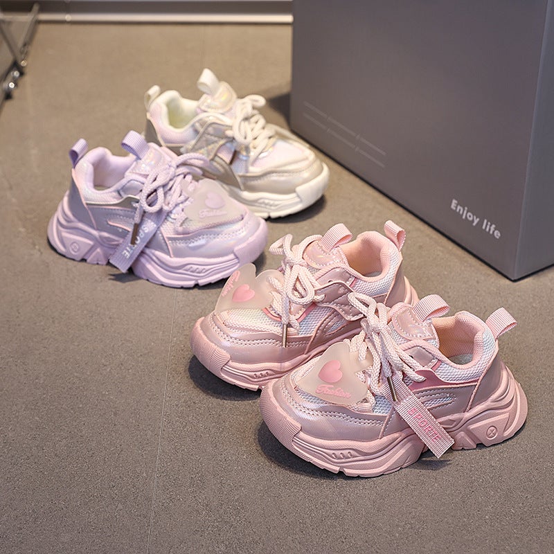 Children''s Korean-style sneaker Spring and Autumn New Girls Ultra-light Soft-soled Casual Shoes Girls Breathable Student Shoes Daddy Shoes - Image 2