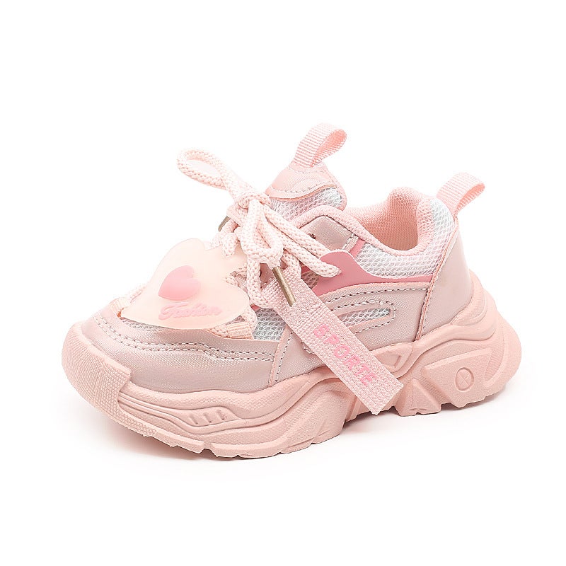 Children''s Korean-style sneaker Spring and Autumn New Girls Ultra-light Soft-soled Casual Shoes Girls Breathable Student Shoes Daddy Shoes - Image 1