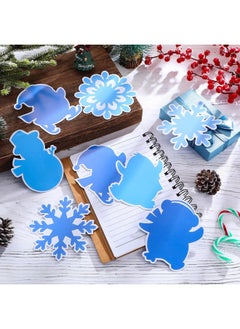 Geyee Geyee 108 Pcs Winter Cutouts Decorations Penguin Snowflake Snowman Blue Paper Cutouts Bulletin Board Christmas Winter Paper Cutouts for Classroom Bulletin Board Wall Decorations, 9 Style  - Image 3