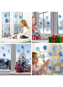 Geyee Geyee 108 Pcs Winter Cutouts Decorations Penguin Snowflake Snowman Blue Paper Cutouts Bulletin Board Christmas Winter Paper Cutouts for Classroom Bulletin Board Wall Decorations, 9 Style  - Image 5