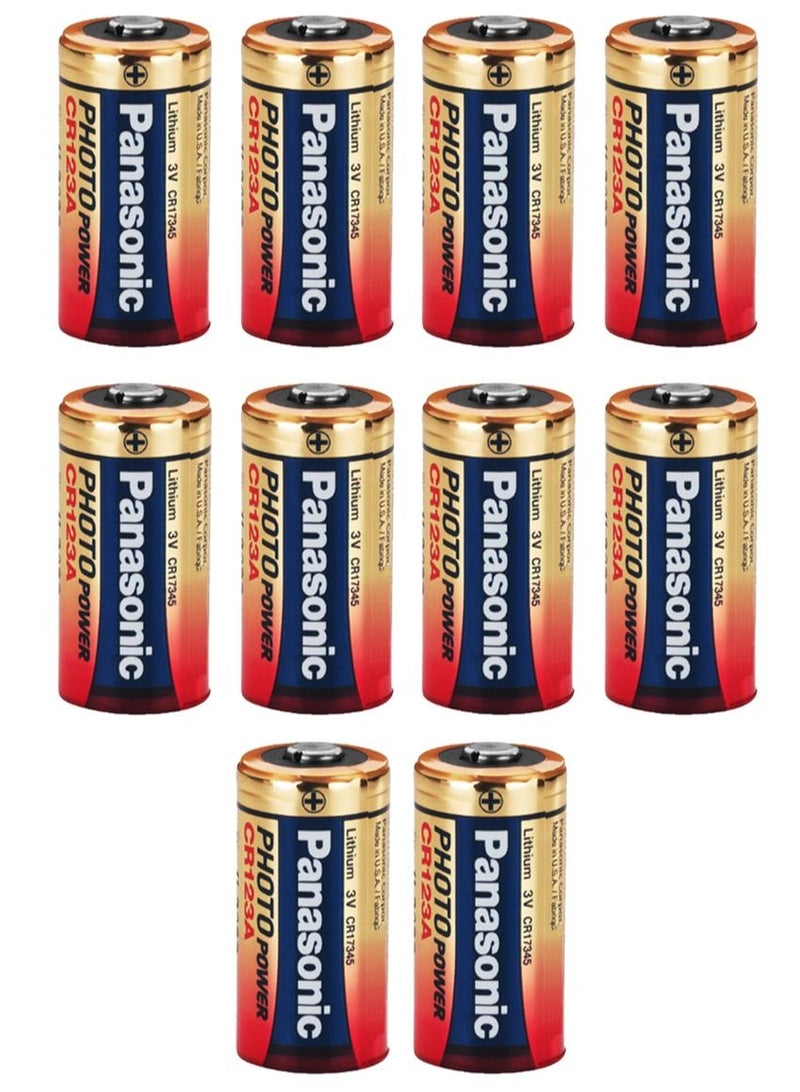 Panasonic 10 CR123A Lithium Battery - Image 1