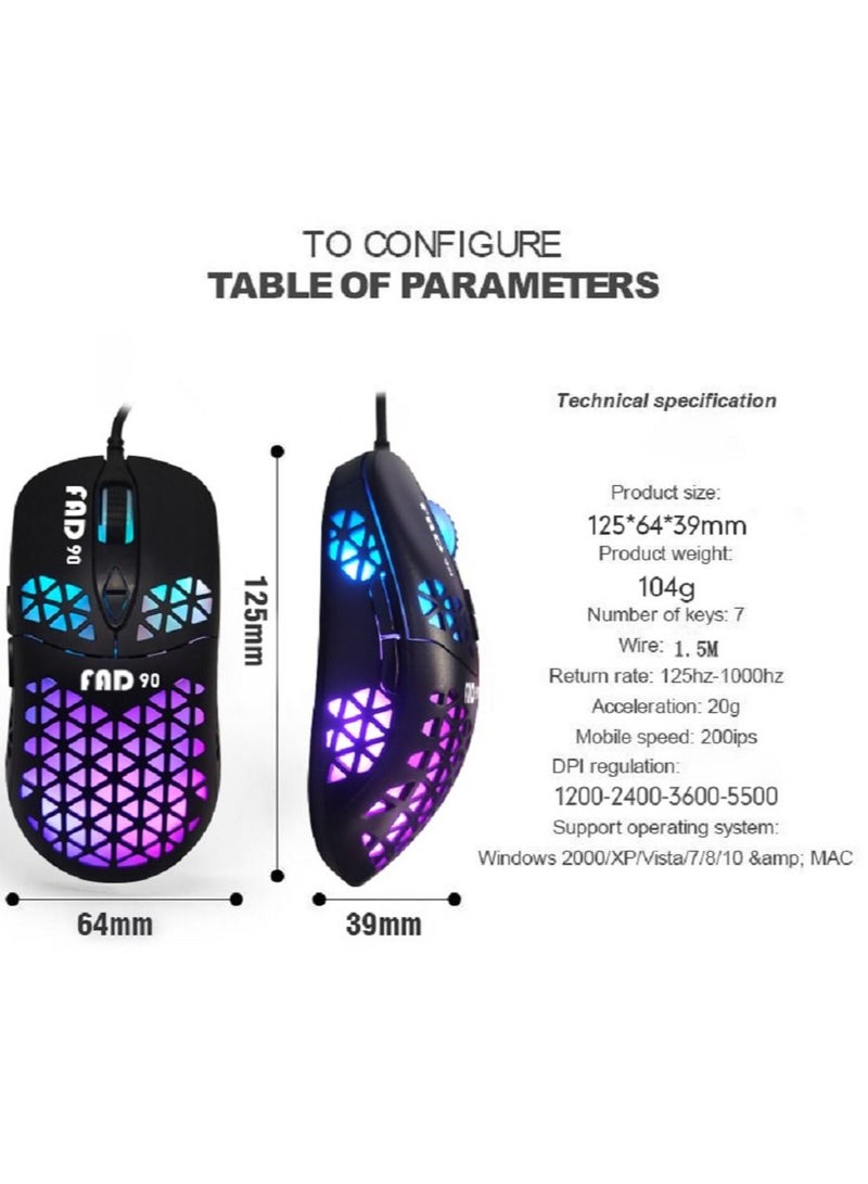 FAD Gaming Wired Mouse 88 RGB Led color - Image 2