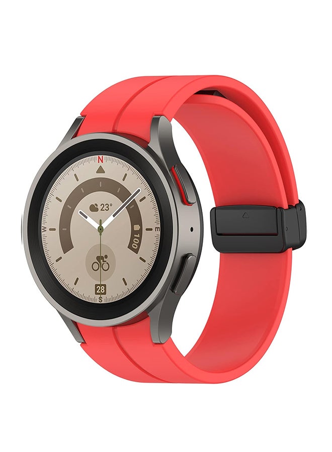 O Ozone For Samsung Galaxy Watch 7 6 5 4 FE 40mm 44mm 45mm/Galaxy Watch 6 4 Classic 43mm 47mm 42mm 46mm ,20mm Silicone  Strap with Magnetic Buckle - Red  - Image 1