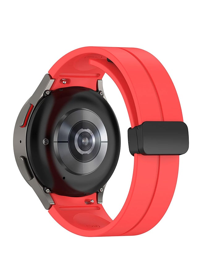 O Ozone For Samsung Galaxy Watch 7 6 5 4 FE 40mm 44mm 45mm/Galaxy Watch 6 4 Classic 43mm 47mm 42mm 46mm ,20mm Silicone  Strap with Magnetic Buckle - Red  - Image 2