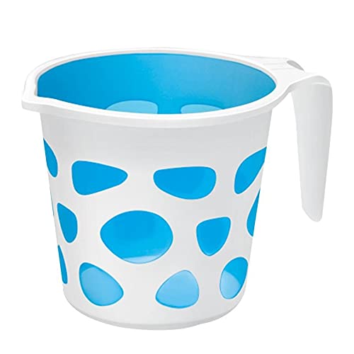 Extremely Premium Plastic Duplex Designer Bathroom Bath Mugs Accessory x 1 Mug BPA Free Bathing Mugs Dabba Camping Mug Certified Bathing Water Mug  15 Litre Capacity  Assorted Colors Blue