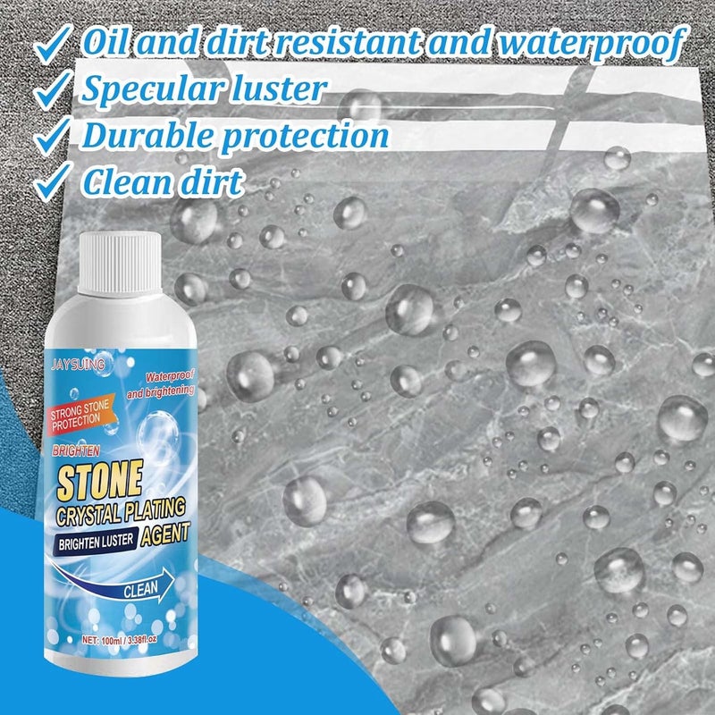 klarako Stone Stain Remover Cleaner, Stone Crystal Plating Agent, Marble Cleaner Stain Remover, Stone Crystal Plating Brighten Luster Agent Clean - Image 1