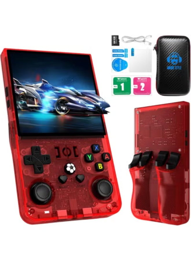 جاجيك 2025 R36MAX Retro Handheld Game Console – 64GB Built-in, 18,000+ Classic Games, 4.0" IPS Screen, 4K HD Output, Portable Open Source Linux System Video Player for Kids & Adults – Red - Image 1