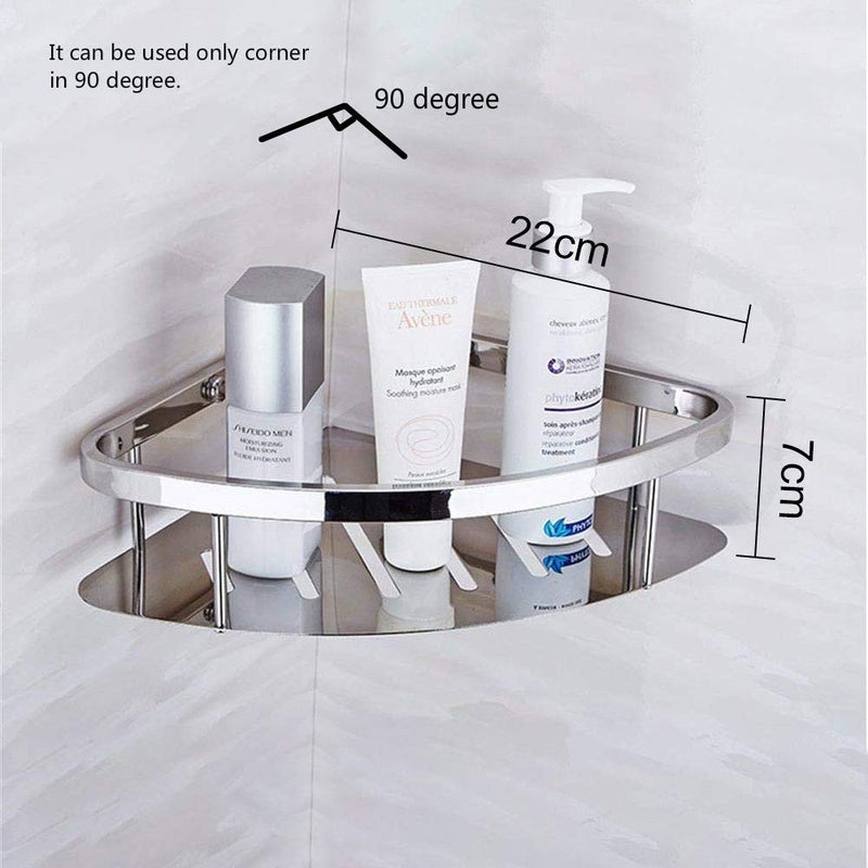 Tagve Stainless Steel Single Layer Bathroom Shampoo Shower Gel Lotion Triangular Wall Hanging Storage Rack Kitchen Organizer Basket Wall-Mounted Toilet Corner Shelf - Image 2