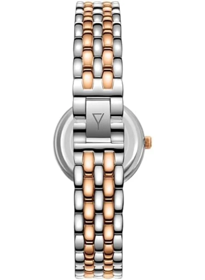 إكستاسي Women's VJ20 Movement Watch, Analog Display and Stainless Steel Strap - E23510-KBKM, Two Tone Rose Gold