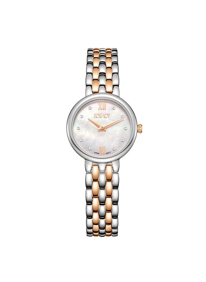 ECSTACY Ecstacy E23510-KBKM Women's Analog Display Watch & Stainless Steel Strap Two Tone Rose Gold