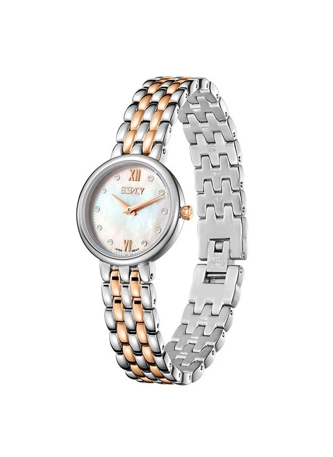 ECSTACY Ecstacy E23510-KBKM Women's Analog Display Watch & Stainless Steel Strap Two Tone Rose Gold