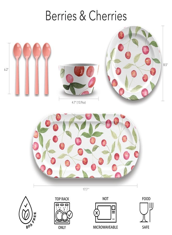 TarHong Berries & Cherries Melamine Salad Plate - Multicolor - 8.5" - Set of 6 - Image 5