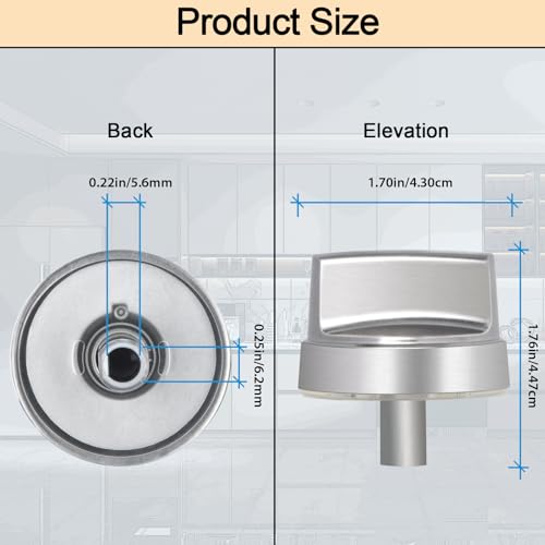 TURNEGOO Upgrade WB03X29354 Stove Knobs Replacements, Reinforced Stainless Steel Protection Ring, Only Compatible with General Electric GE Gas Range/Oven/Stove Knobs (5 Pieces) - Image 2