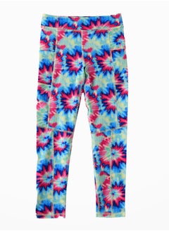 Girls Knit Legging with Tie-Dye Print