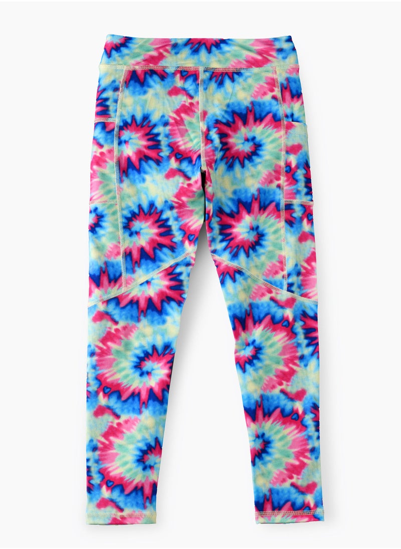 Jelliene Girls Knit Legging with Tie-Dye Print  - Image 2