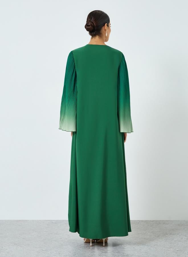 Take Two Women Ombre Textured Flare Sleeve Abaya - Image 4