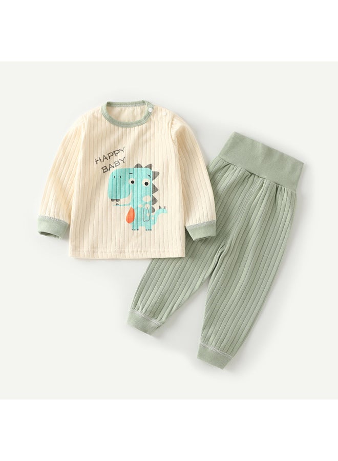 Baby's Autumn Clothes Set Cotton Baby's High Waist Belly Protection Pajamas For Boys And Girls Home Clothes Spring And Autumn Children's Underwear