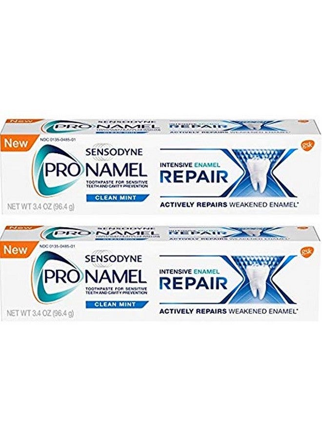 Sensodyne ProNamel, Clean Mint, Intensive Repair 3.4 Ounce (Pack of 2)
