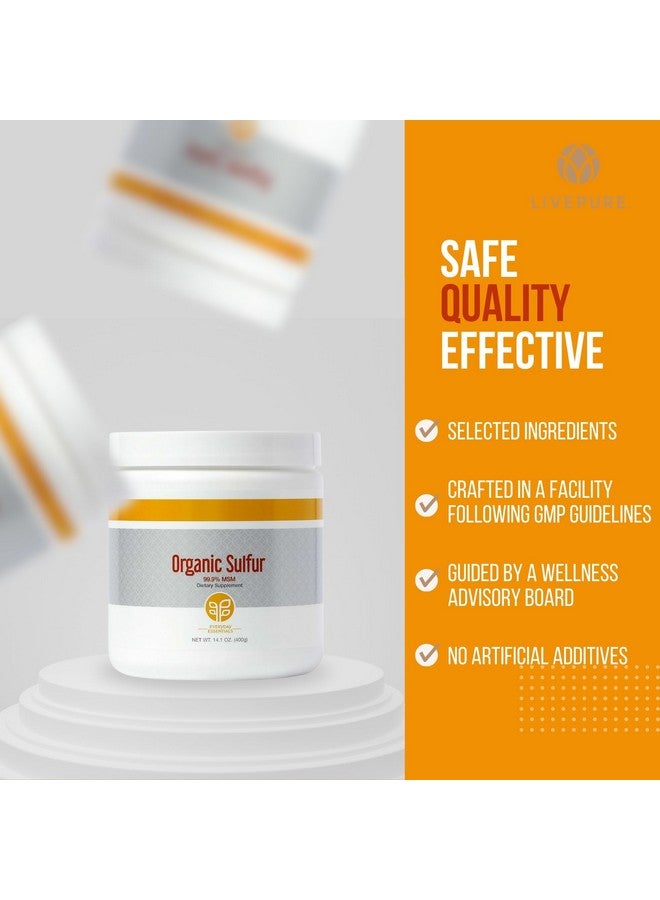 PURE مسحوق الكبريت العضوي النقي | 14.1 أونصة | مكمل MSM فائق الجودة لدعم المفاصل، العناية بالبشرة ونمو الشعر | 99.9% MSM | مكمل دعم المفاصل النباتي ومكمل الشعر، مسحوق MSM - Image 5