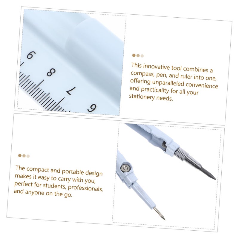 Professional Compass Pen Ruler Set Blue Multi Functional Drawing Measuring Tool - Image 5