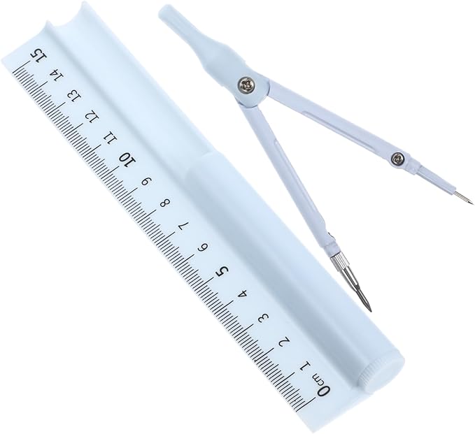 Professional Compass Pen Ruler Set Blue Multi Functional Drawing Measuring Tool - Image 1