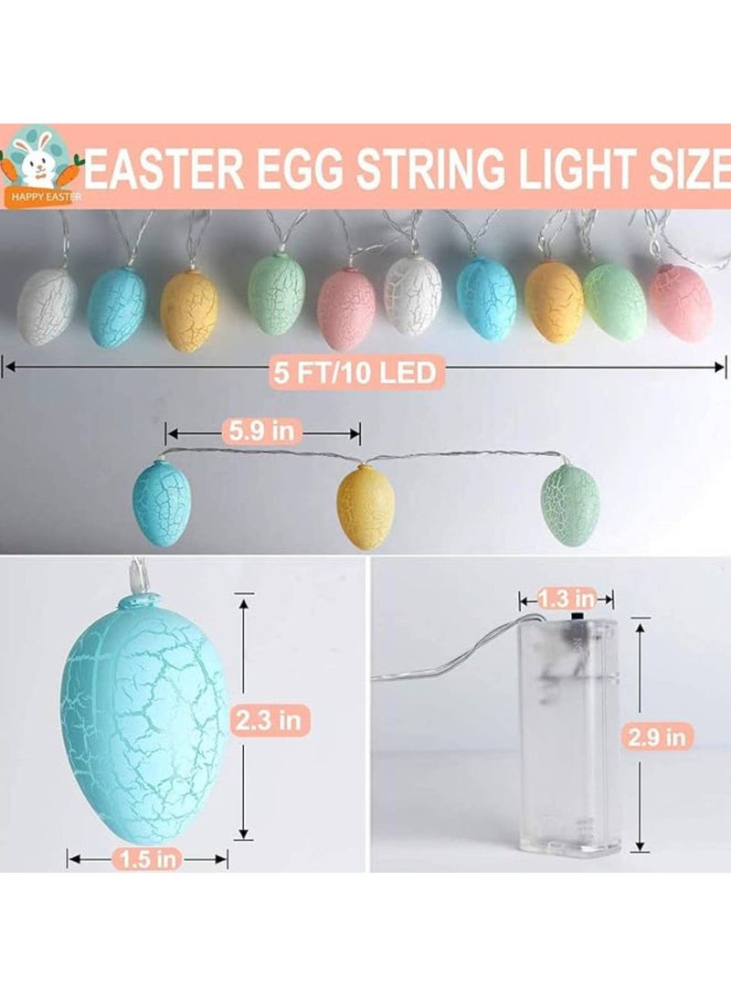 Festive Gallery Easter Decorations Lights,5Ft 10 Easter Egg LED String Lights Battery Operated,Easter Bunny Fairy String Light for Spring Decor Outdoor Indoor Home Bedroom Party - Image 2