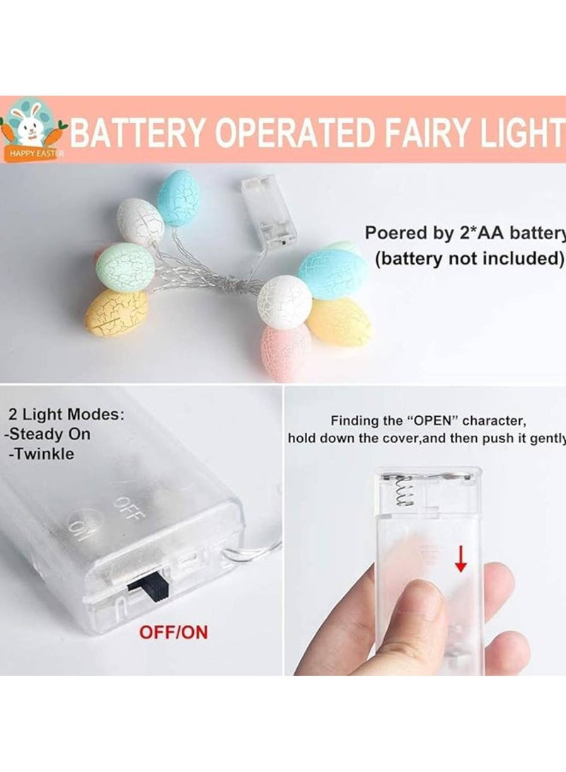 Festive Gallery Easter Decorations Lights,5Ft 10 Easter Egg LED String Lights Battery Operated,Easter Bunny Fairy String Light for Spring Decor Outdoor Indoor Home Bedroom Party - Image 5