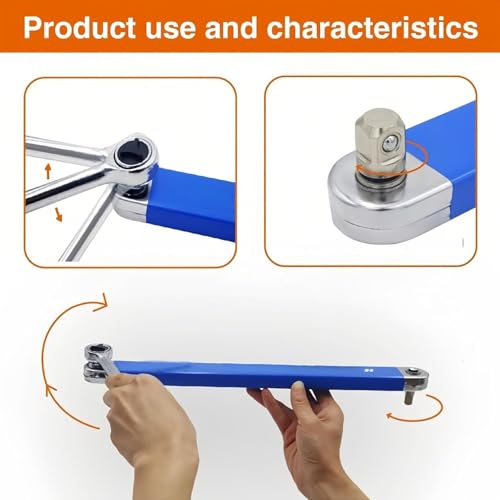 BK10 IMPORT & EXPORT Socket Wrench Set | Offset Extension Wrench Universal Fit Small Space 15" Socket Tool | Multi-Purpose | Universal for Small Place - Image 3