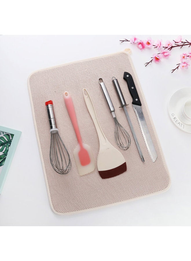 Cross-border Microfiber Absorbent Quick-drying Meal Mat Household Kitchenware Draining Drying Mat Pot Pillow Cup Butterfly Drying Mat Coaster Mat-Color:CAMEL-Specifications:38*50cm - Image 1