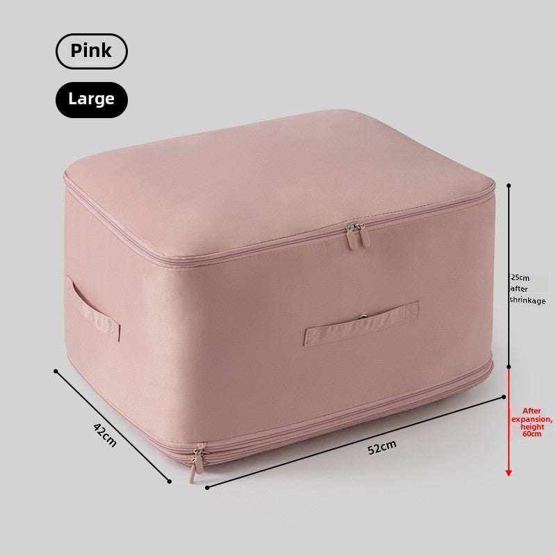 Silk Cotton Quilt Storage Bag for Down Jacket Large Pink