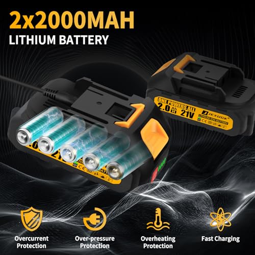 JEXUGK 6" Mini Chainsaw Cordless,2 x 2.0Ah Battery Brushless Electric Chain Saw Tool-free Installation with 2 Chains & Guide Plates,Portable Handheld Motosierra for Tree Pruning Wood Cutting - Image 4