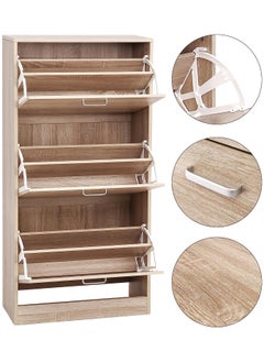 Roman Gifts Pull Down Wooden Shoe Cabinet with 3 Drawers Ideal for Hallway Organization and Stylish Shoe Storage  - Image 3