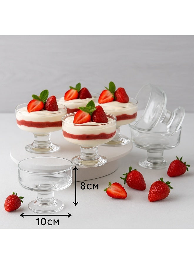 Blink Max Set Of 6 Ice Cream Bowls Clear Glass Round 265 Milliliters - Image 1