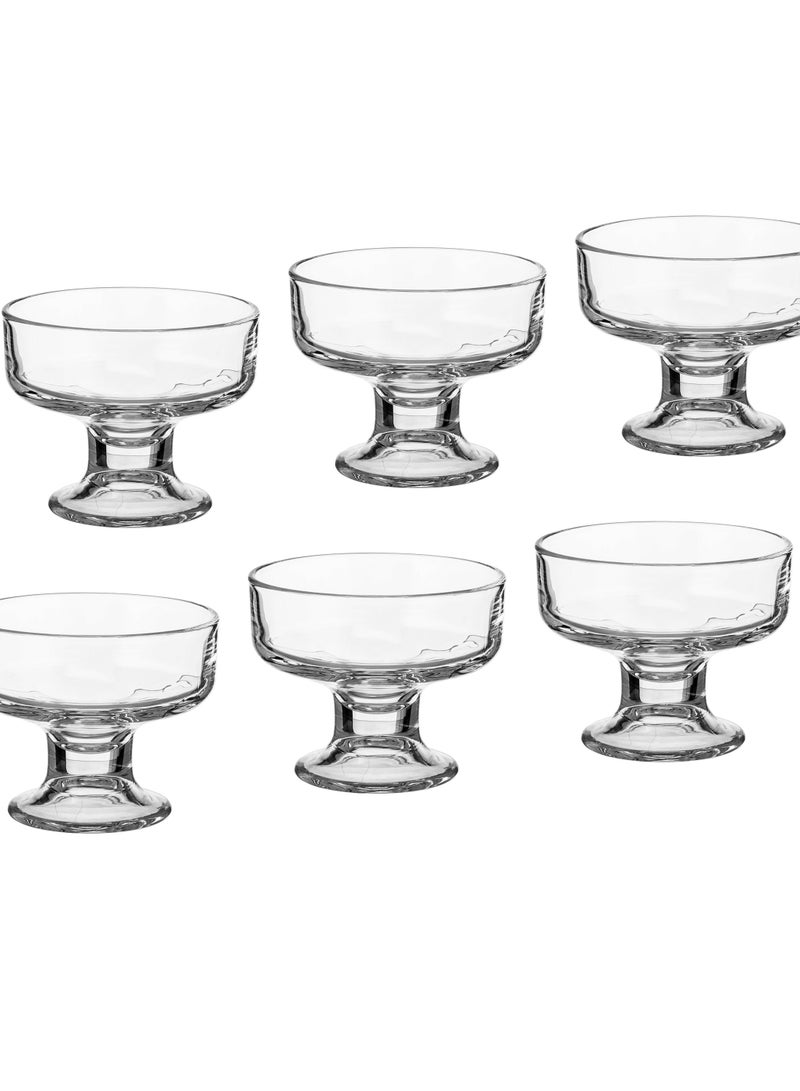 Blink Max Set Of 6 Ice Cream Bowls Clear Glass Round 265 Milliliters - Image 3