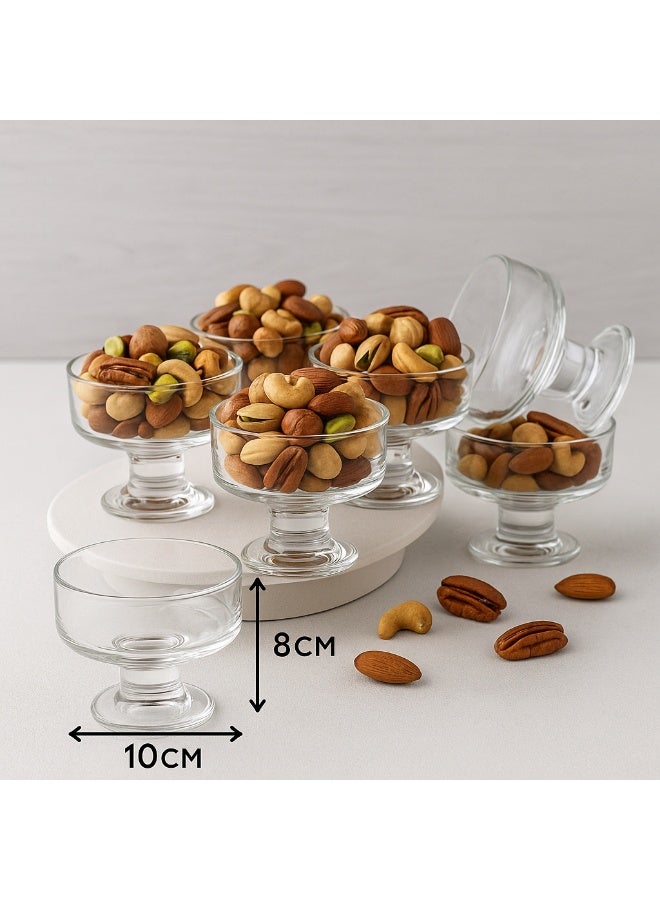 Blink Max Set Of 6 Ice Cream Bowls Clear Glass Round 265 Milliliters - Image 2