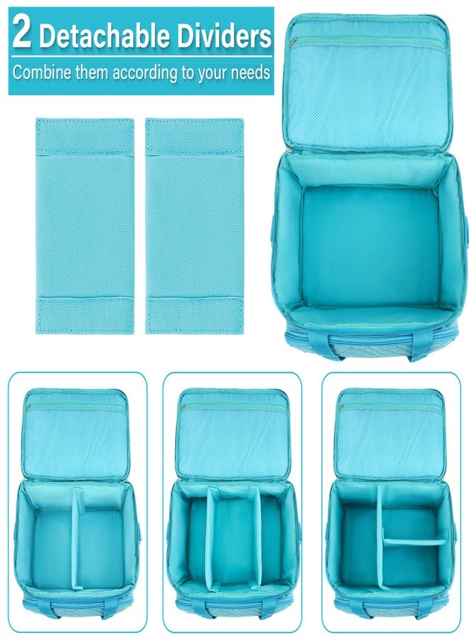 MRINCA Sewing Accessories Organizer Case with Shoulder Strap,Double Layer Sewing Storage Bag with 2 Detachable Pouches for Sewing Accessories and Supplies,Large Travel Sewing Box for Sewing kit Tools,Blue - Image 4