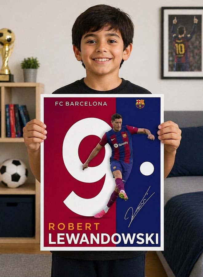 Toyland 8x10 Inch Robert Lewandowski Football Poster – FC Barcelona Soccer Star Wall Art for Kids Room & Bedroom Decor - Image 2