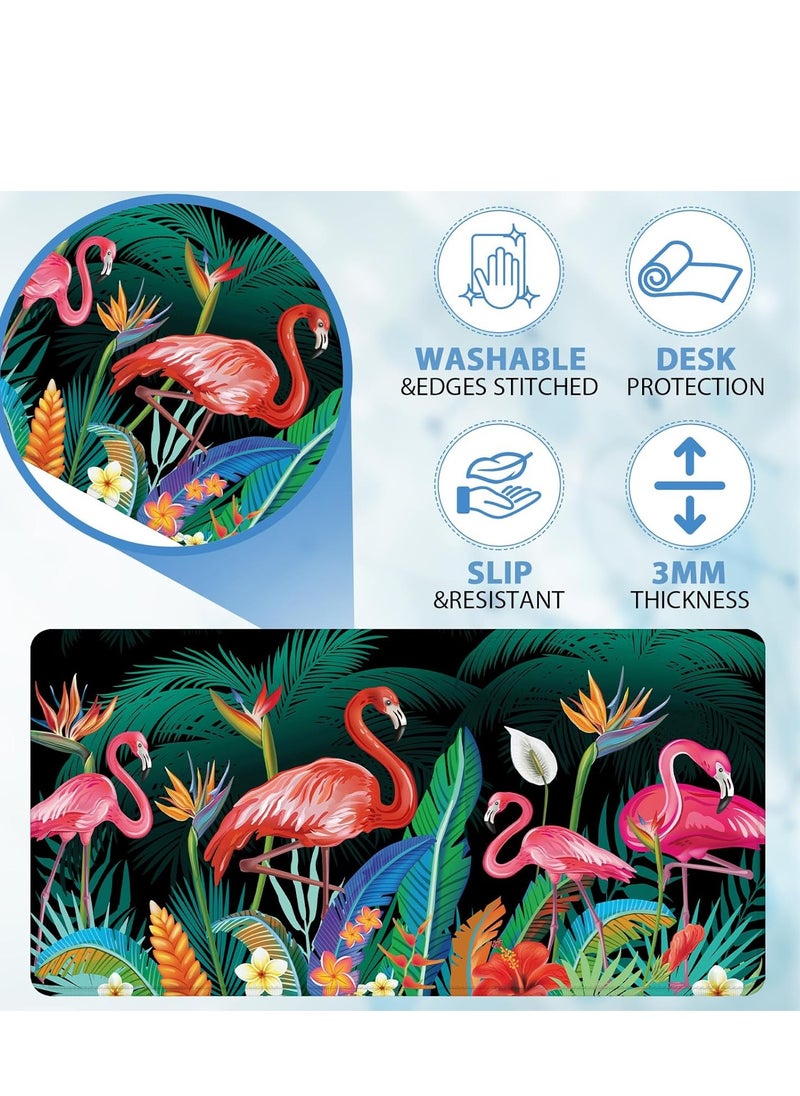 Generic - Large Gaming Mouse Pad, Flamingos , Extended Desk Mat, Large Desk Pad for Computer Keyboard, Mouse Pad with Stitched Edges, (70cm x 30cm x 2mm) Waterproof Desk Pad for Office and Home - Image 1